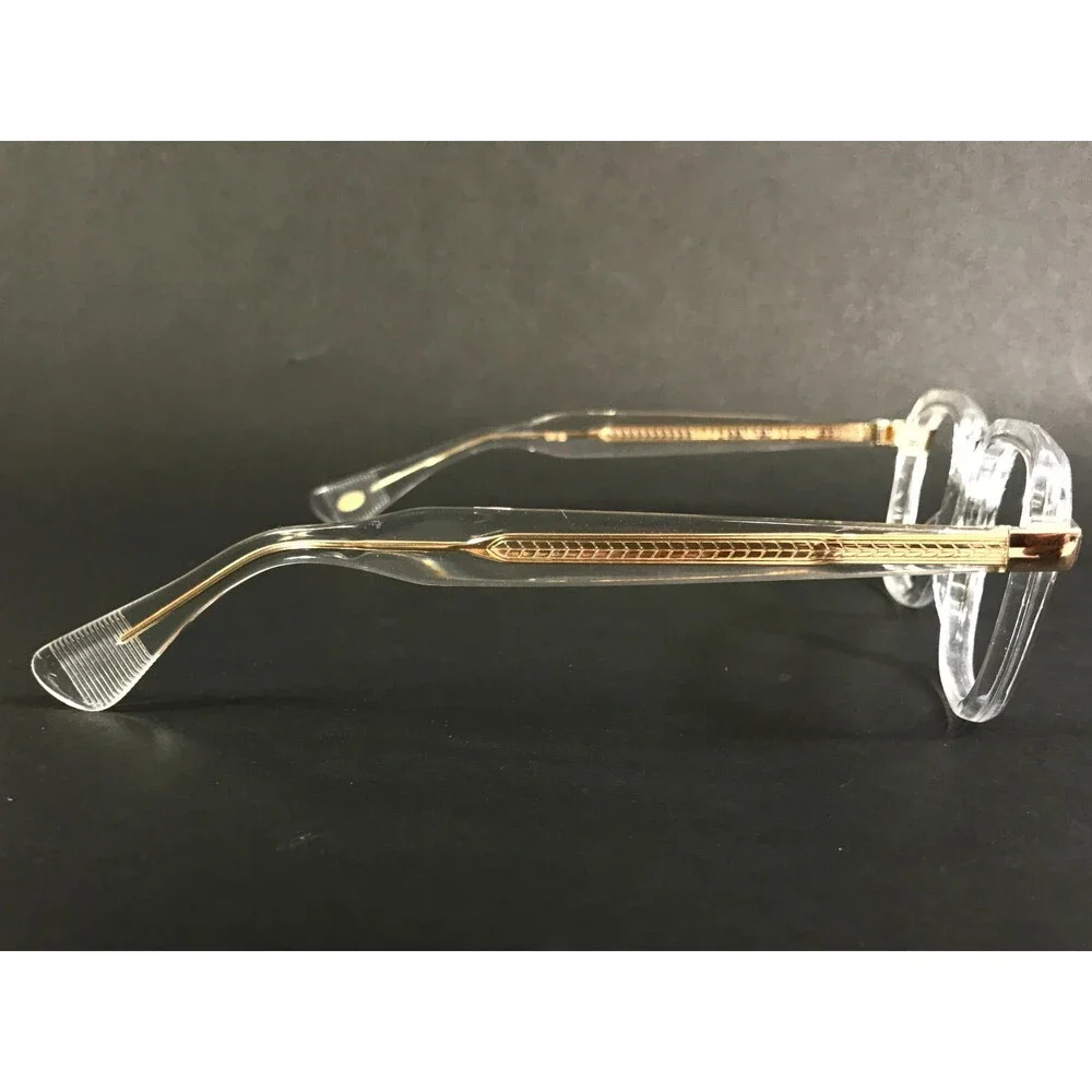Eyevan Eyeglasses Frames Evans-E CRL 24K Gold Clear Square 50-22-145